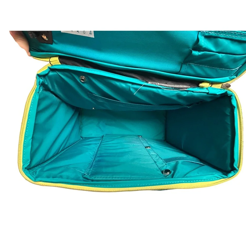 Vintage 90s Wiz Personal Locker Backpack SPI Organizer Geometric Memphis Teal
